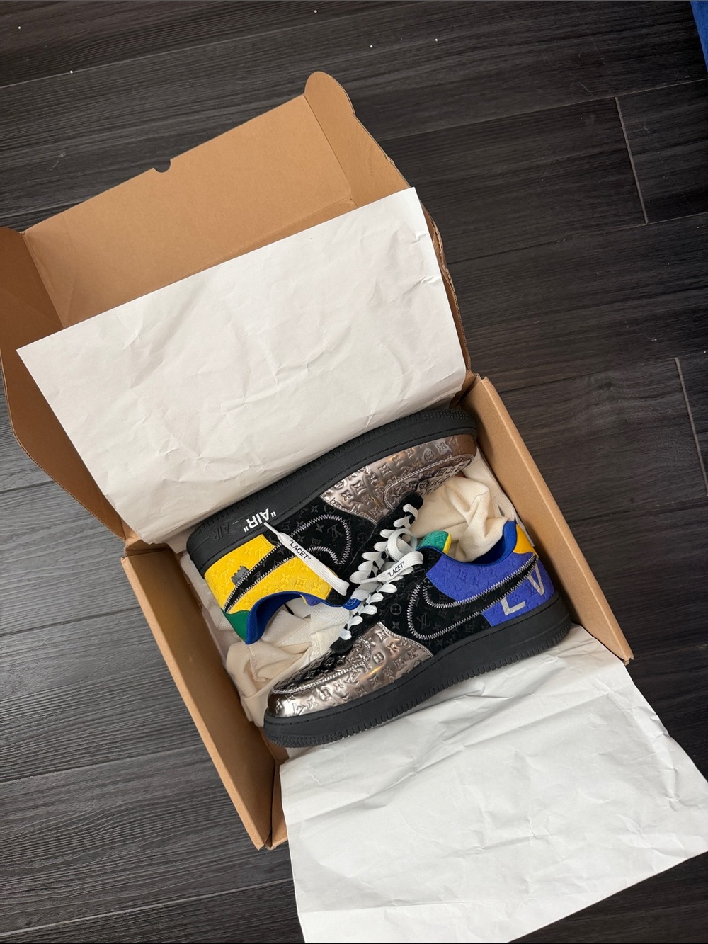 Louis Vuitton NIKE Multicolor Sneakers - Black, Yellow, Blue & Green